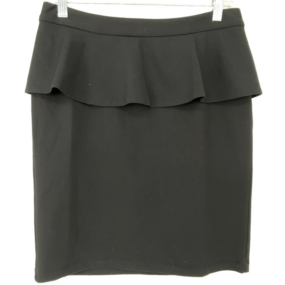 Chelsea & Theodore ruffled black pencil skirt, 8P - Picture 1 of 7